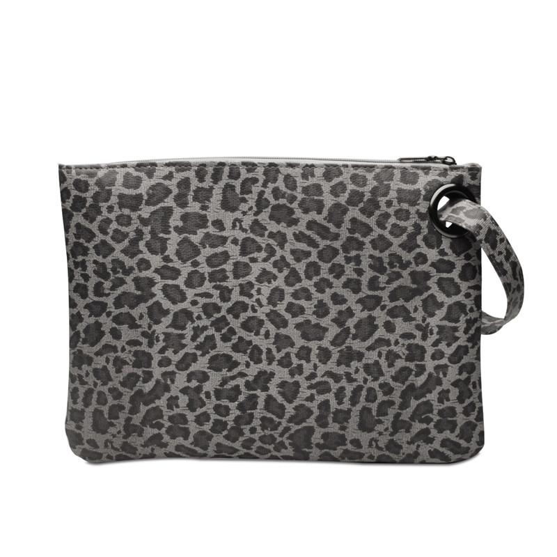 Leopard Print Cosmetic Bag Clutch Wrist Bag