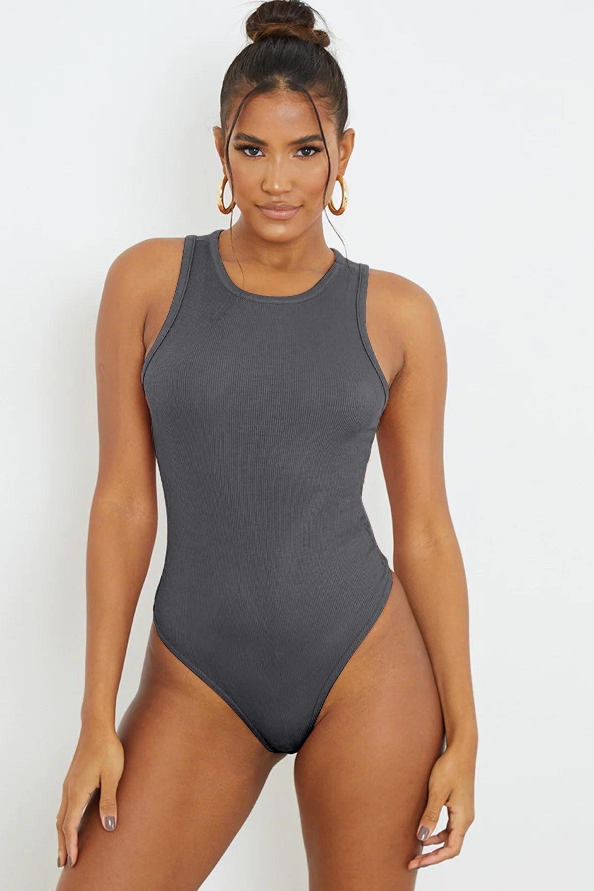 Ribbed Sleeveless Bodysuit