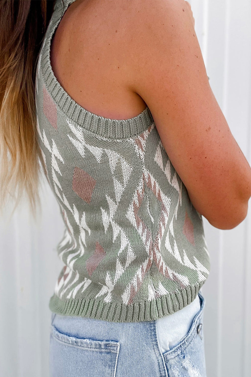 Western Tribal Knit Sweater Tank