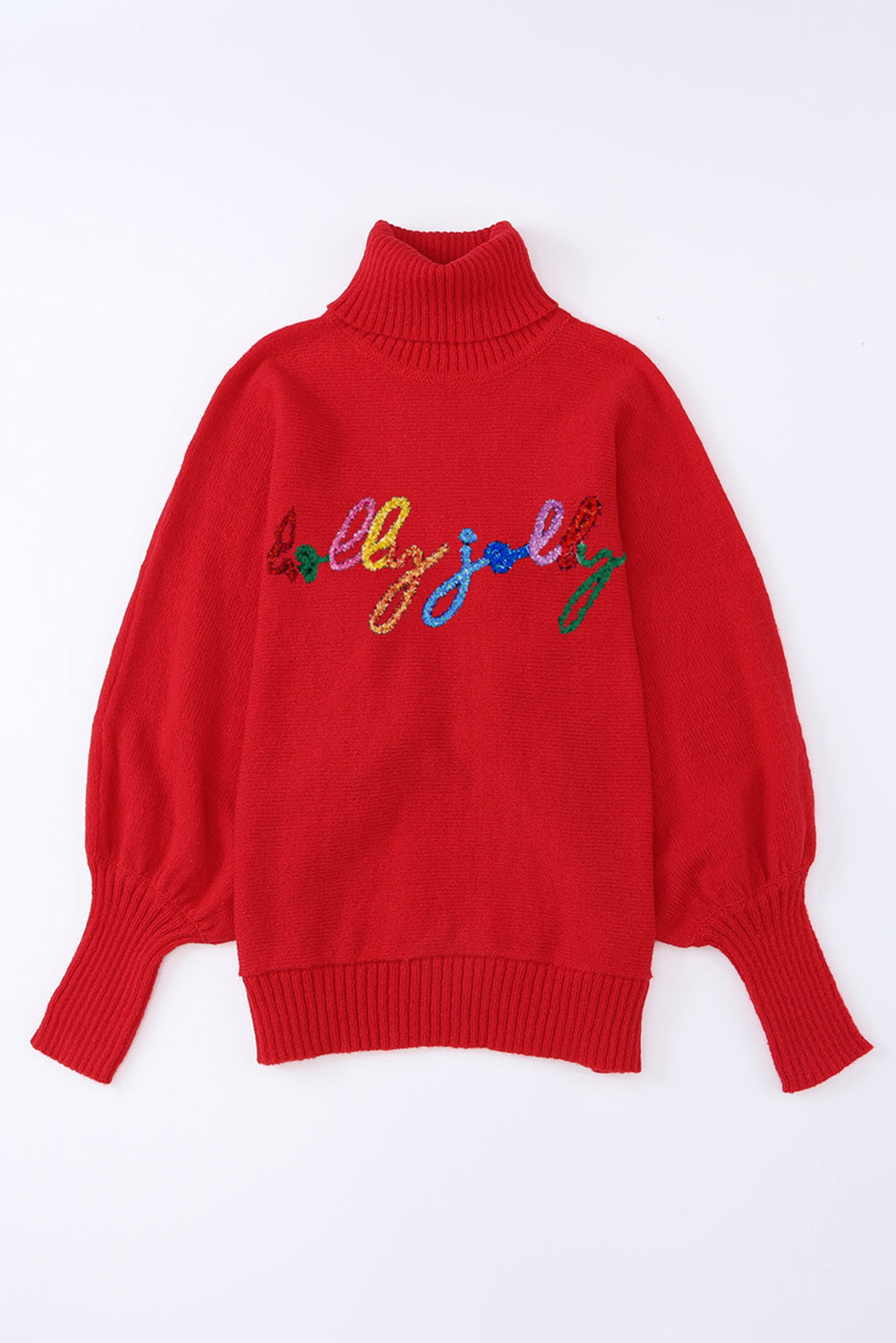 Christmas Holly Jolly Tinsel High Neck Sweater