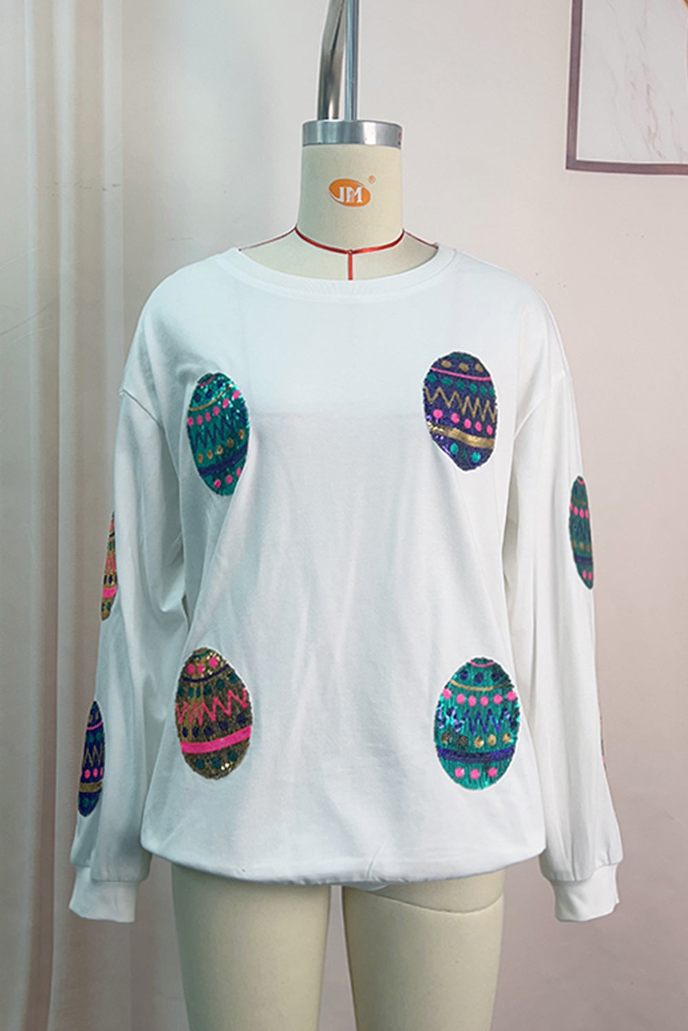 Easter Egg Drop Shoulder Oversized Sweatshirt