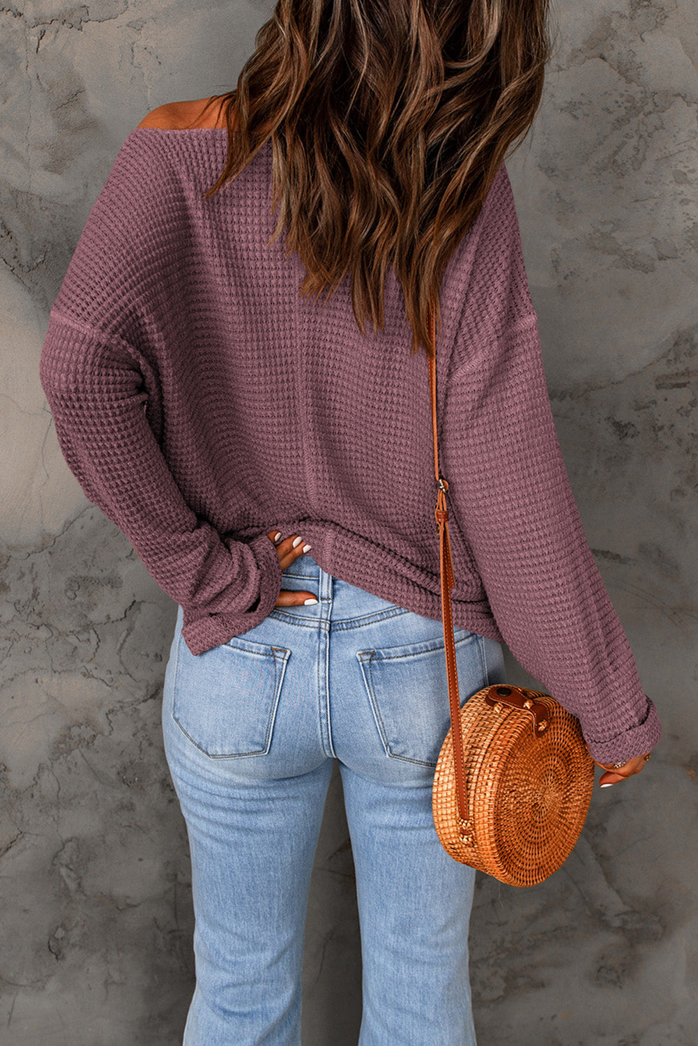 Waffle Knit Loose Top