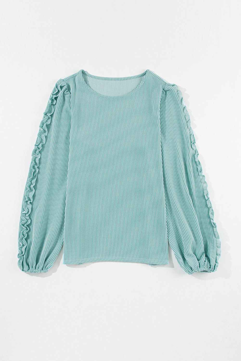 Ruffled Sleeve Corded Textured Blouse