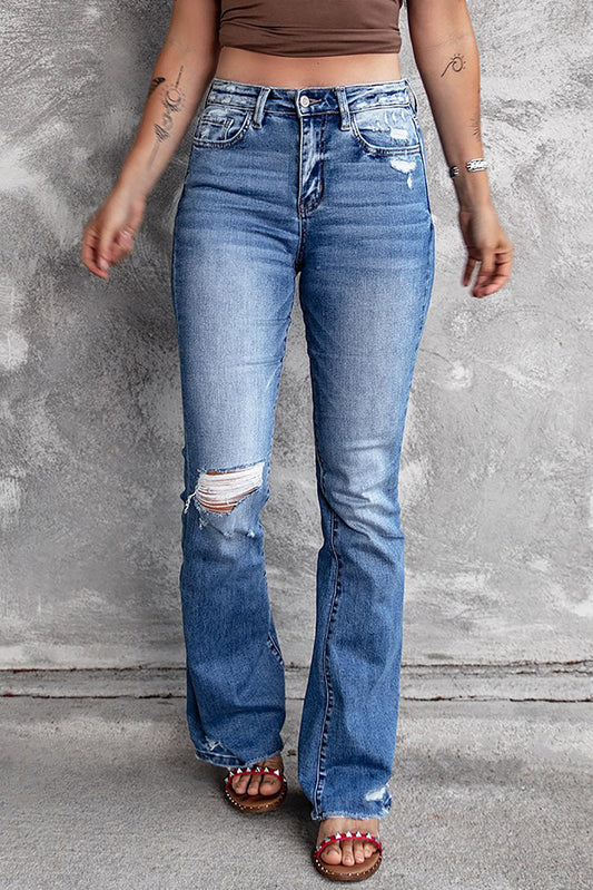 Distressed Flare Jeans