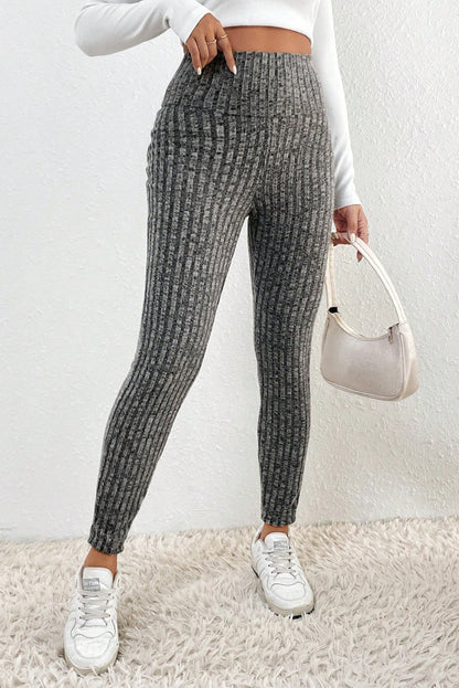 Ribbed Textured Knit Leggings