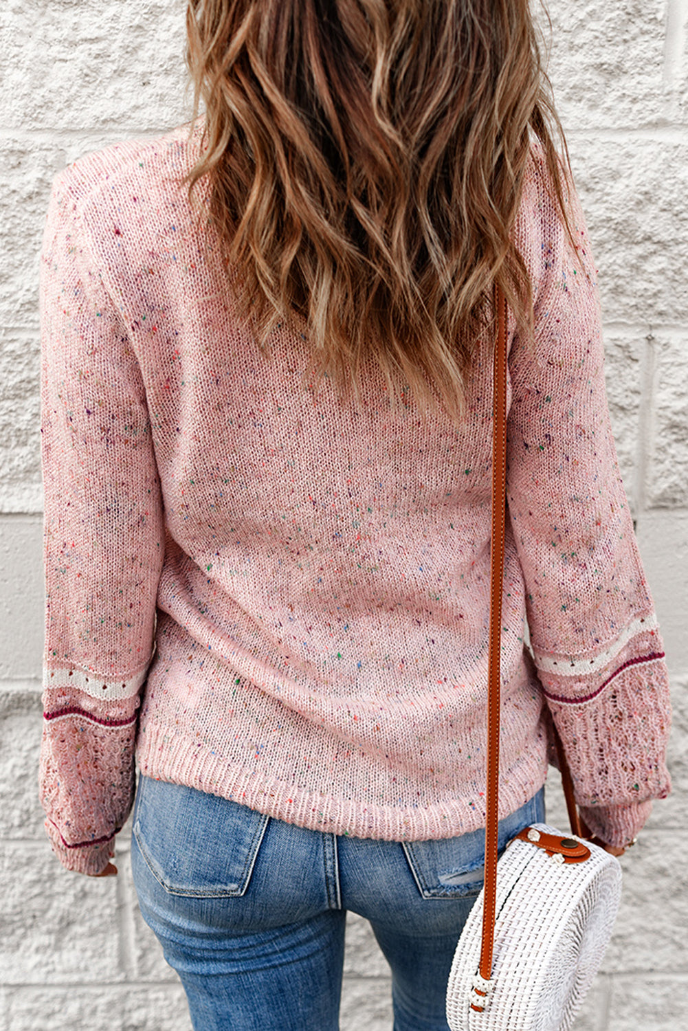 Pilling Patterned Sleeve Sweater