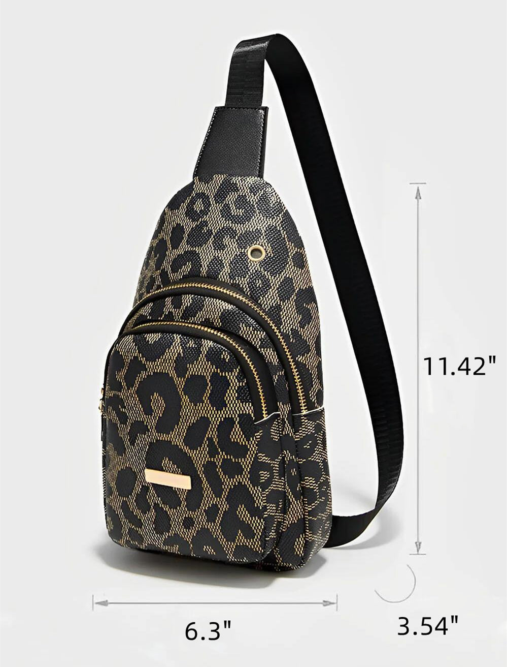 Leopard Double Layer Crossbody Chest Bag