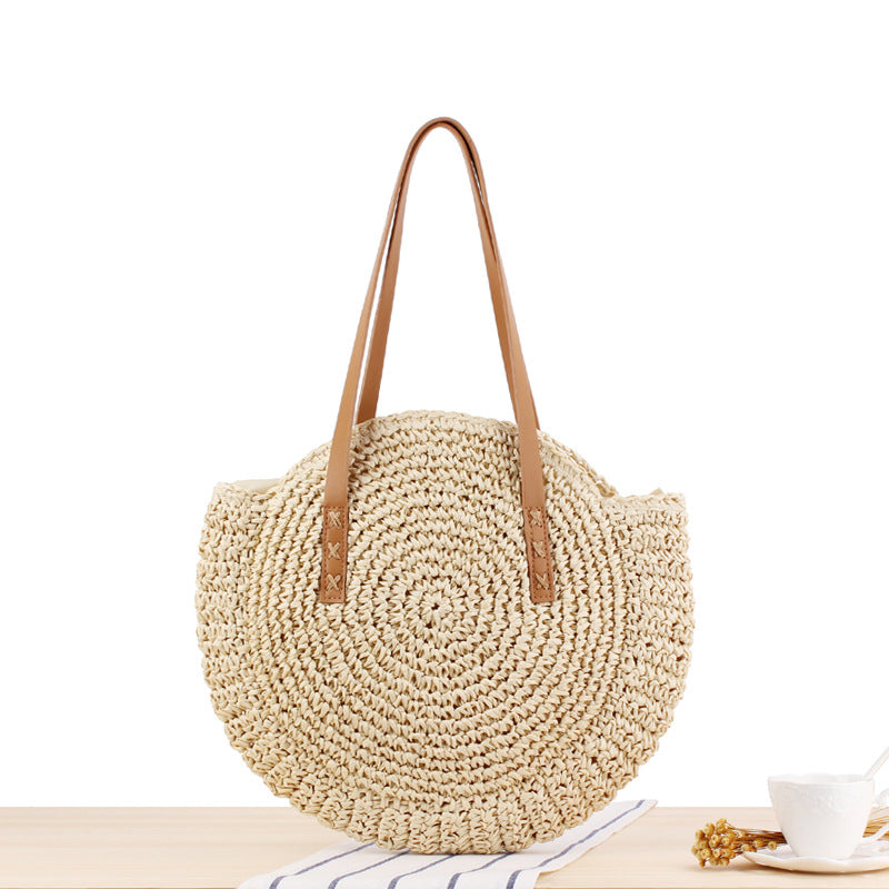 Ladies woven beach straw bag