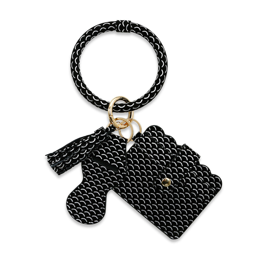 Vegan Leather Fringed Keychain