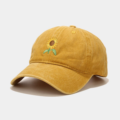 Vintage Sunflower Embroidered Cap