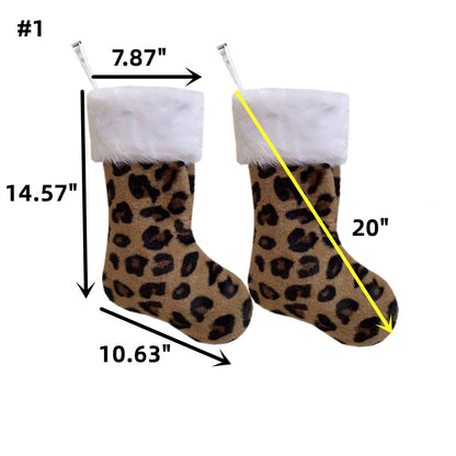 Christmas Leopard Decorative Plush Socks