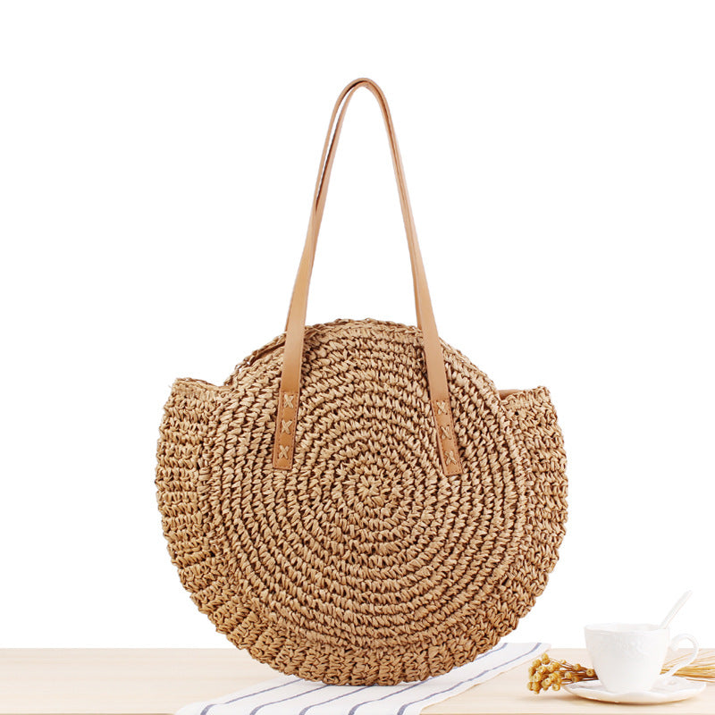 Ladies woven beach straw bag