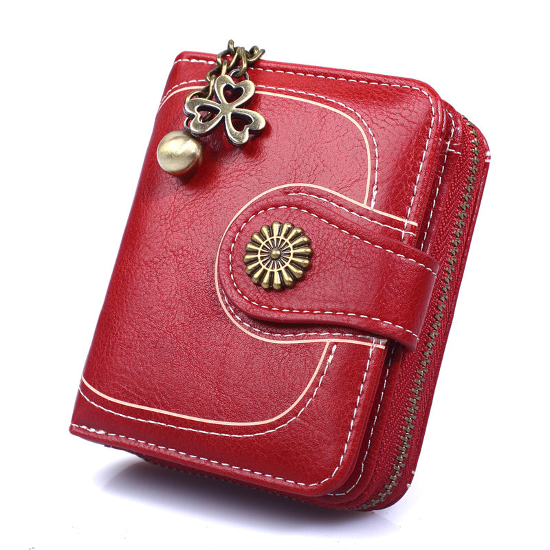 Vintage Buckle Cropped Wallet Clutch Bag