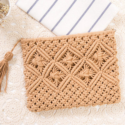 Vintage Handle Braided Summer Beach Bag