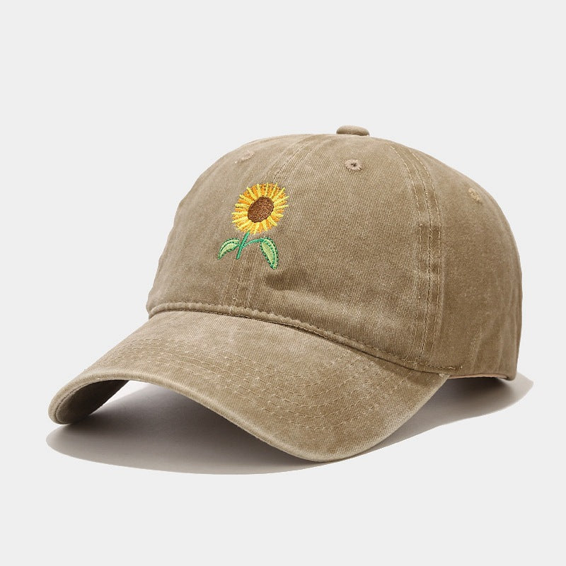 Vintage Sunflower Embroidered Cap