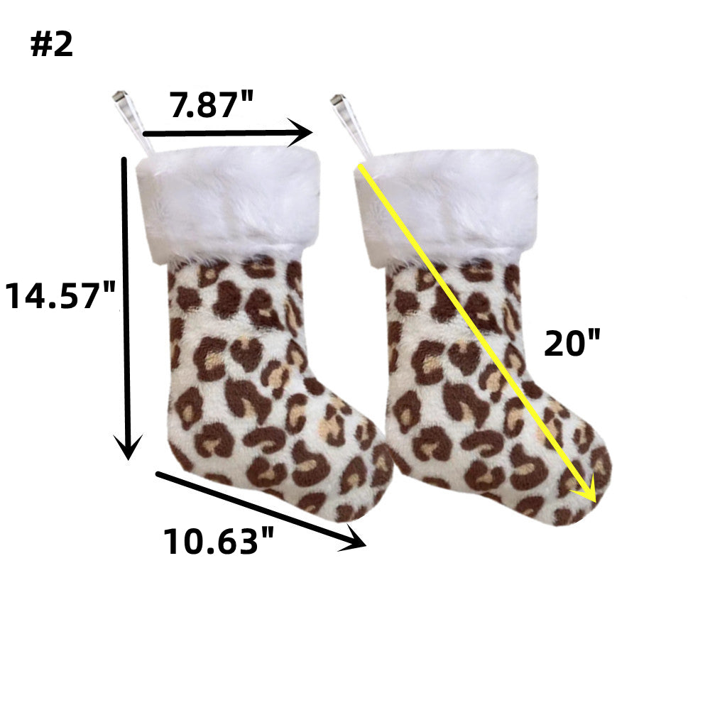 Christmas Leopard Decorative Plush Socks