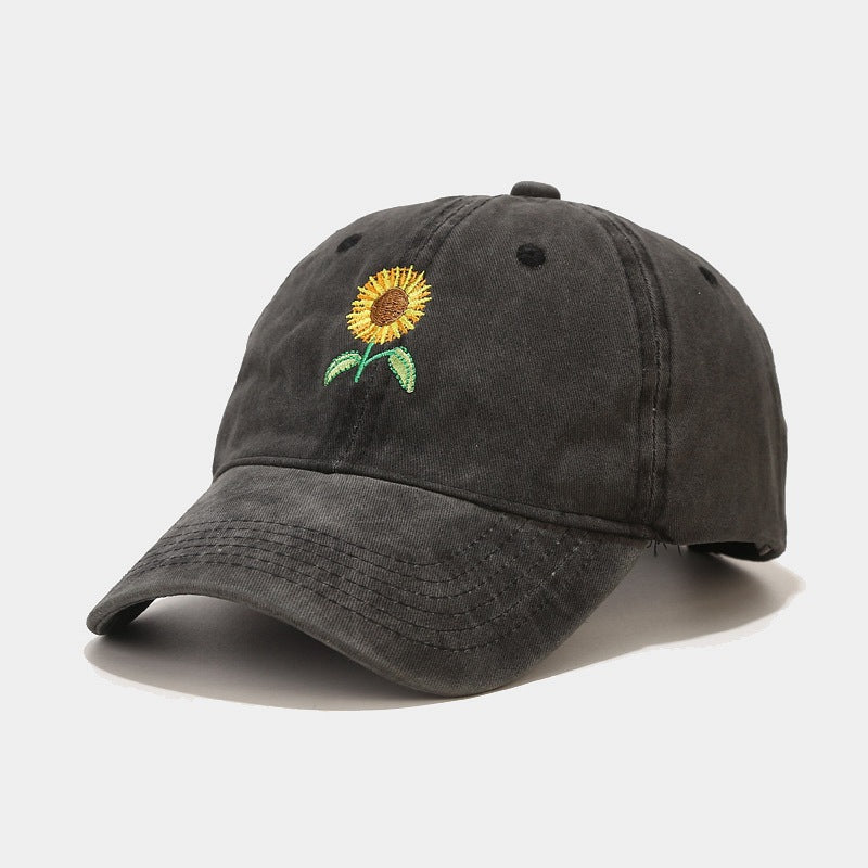 Vintage Sunflower Embroidered Cap