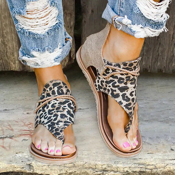 Women's Leopard Lightweight Flat Sandals