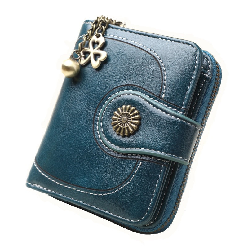 Vintage Buckle Cropped Wallet Clutch Bag