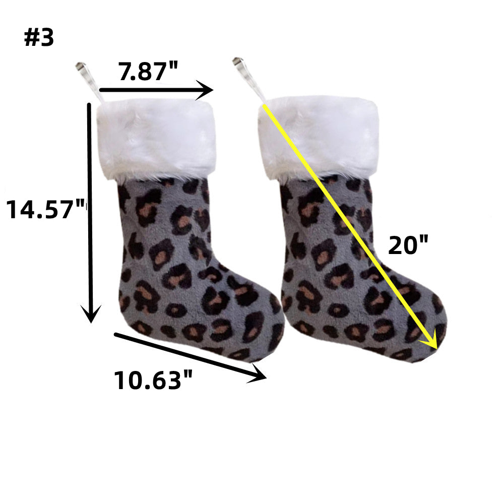 Christmas Leopard Decorative Plush Socks