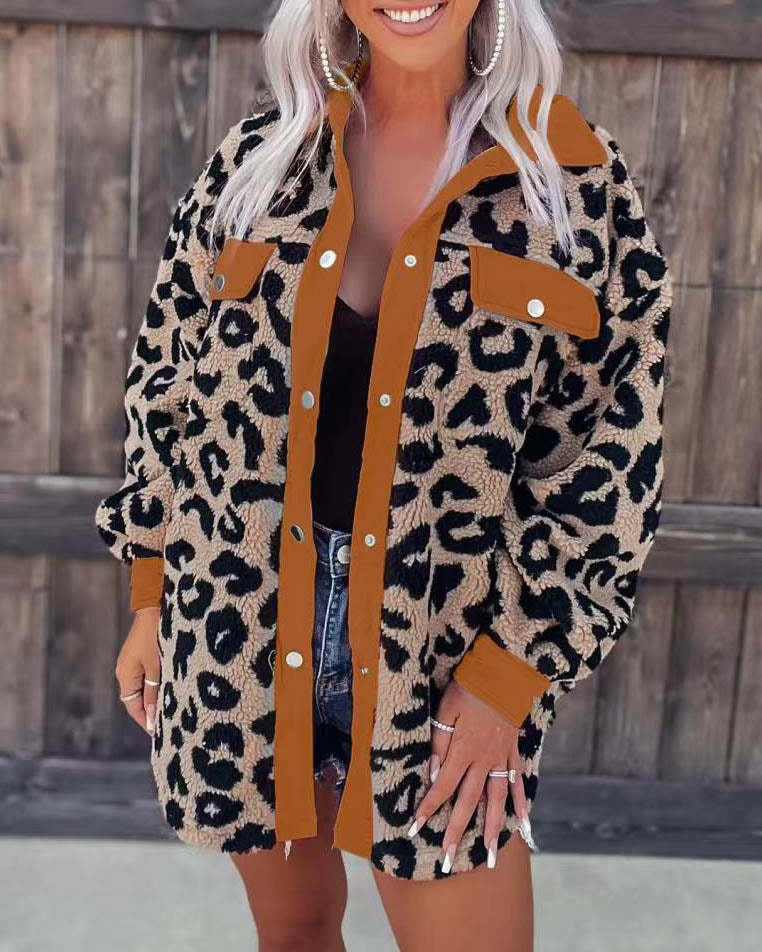 Adult Leopard Print Plush Coat