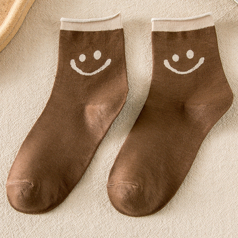 6Pairs Spring And Summer Smiley Socks