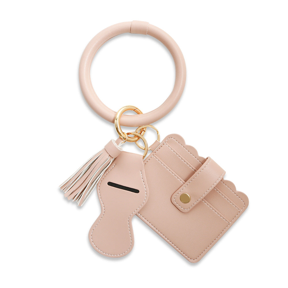 Vegan Leather Fringed Keychain