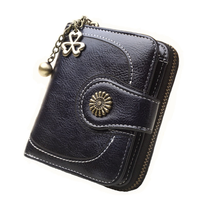 Vintage Buckle Cropped Wallet Clutch Bag