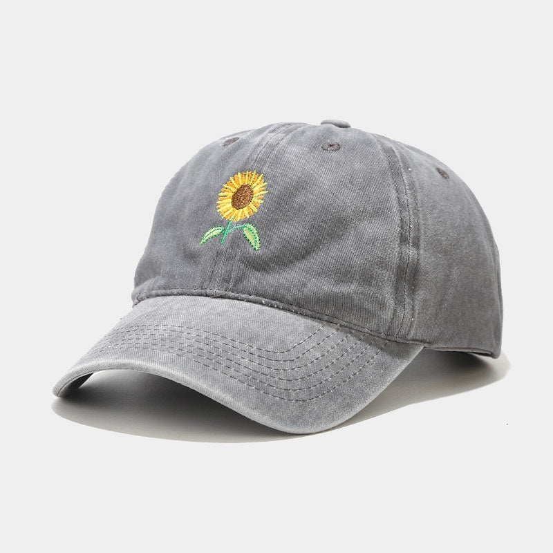 Vintage Sunflower Embroidered Cap