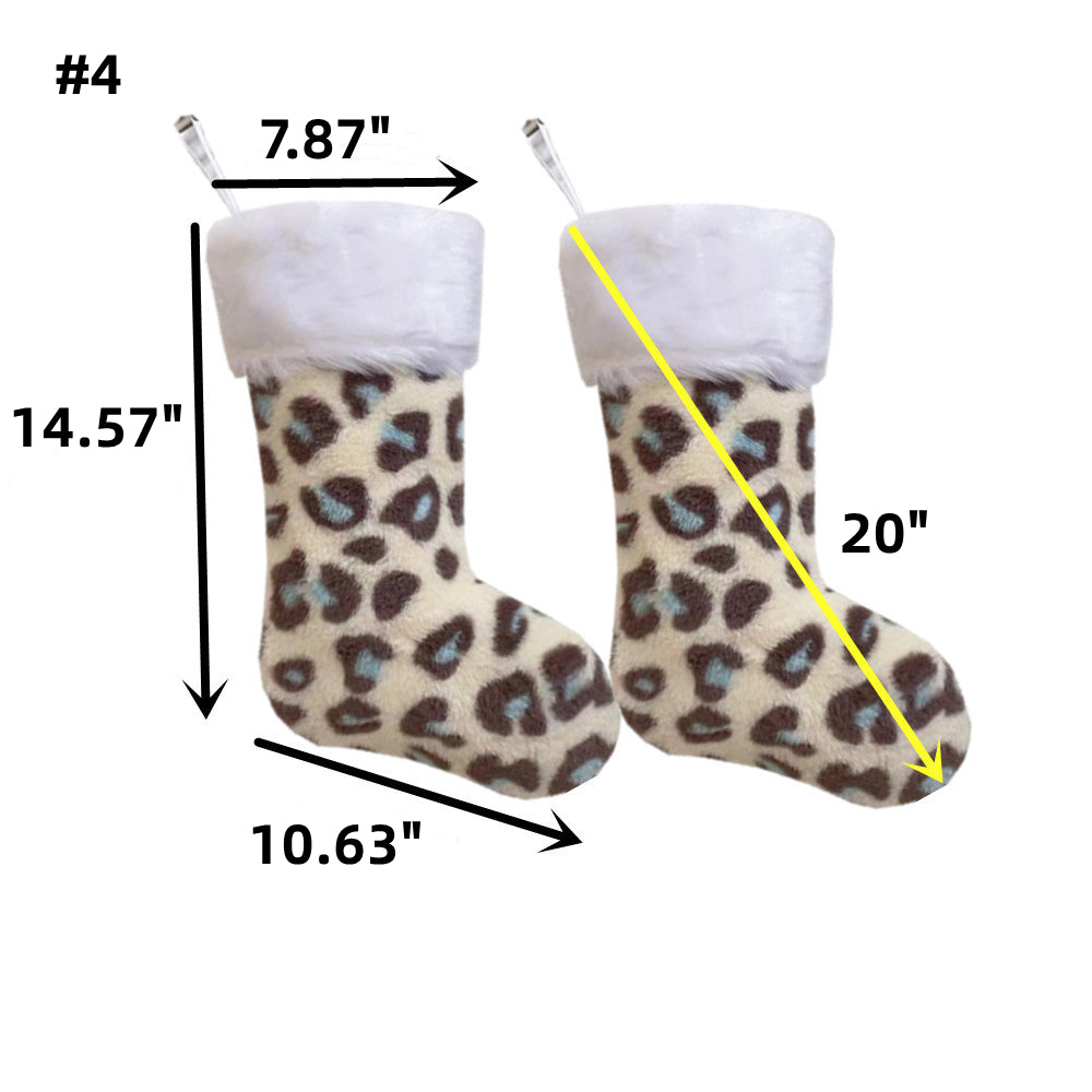 Christmas Leopard Decorative Plush Socks