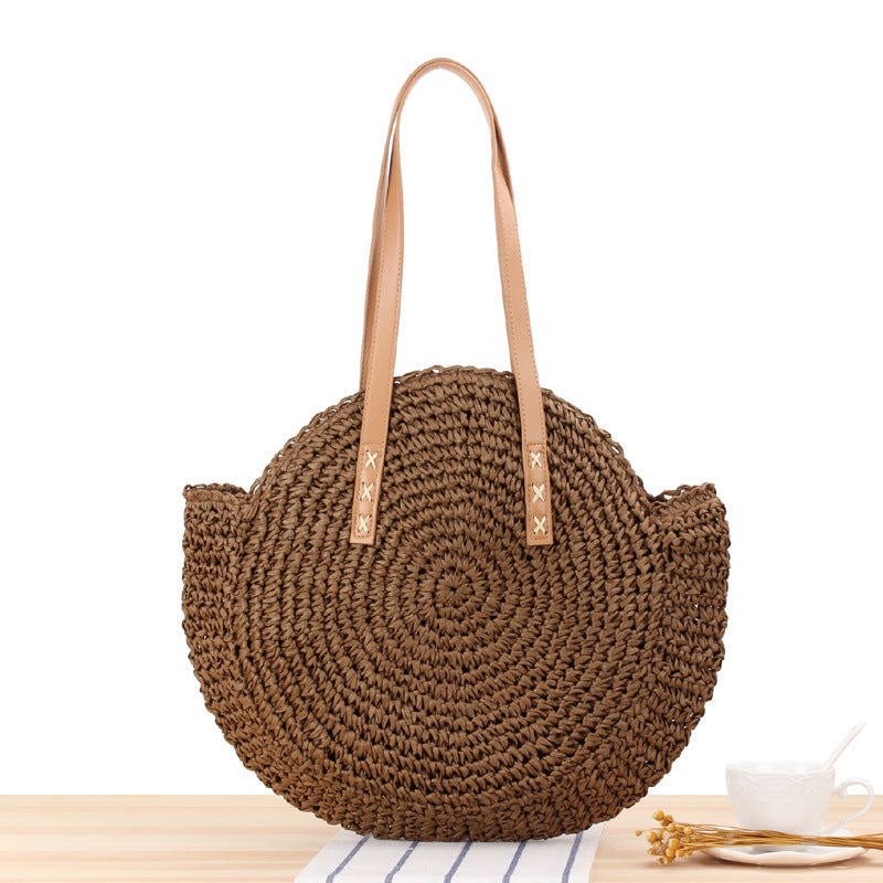 Ladies woven beach straw bag