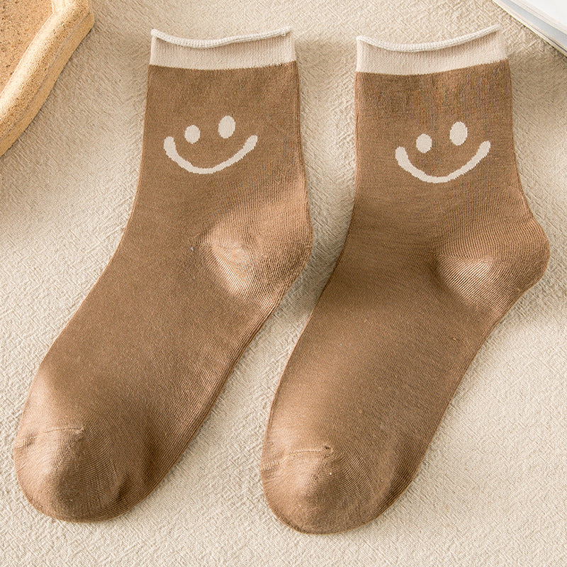 6Pairs Spring And Summer Smiley Socks