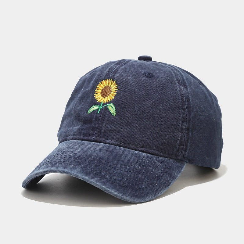 Vintage Sunflower Embroidered Cap