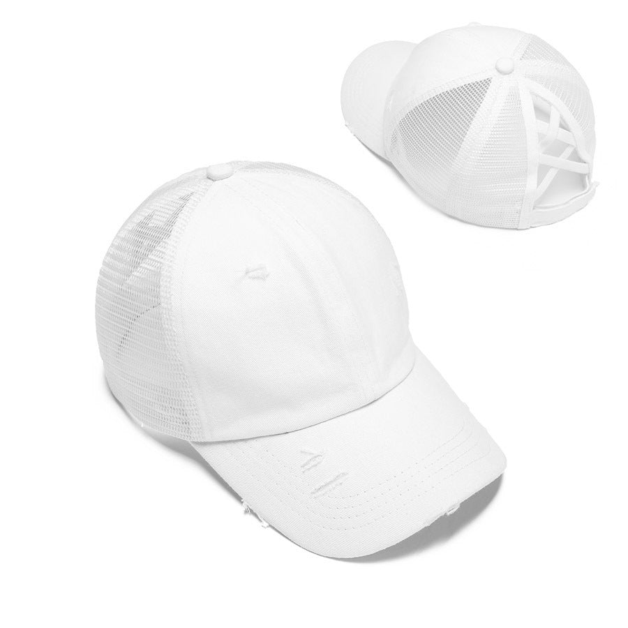 Ladies Ponytail Baseball Cap- Cross