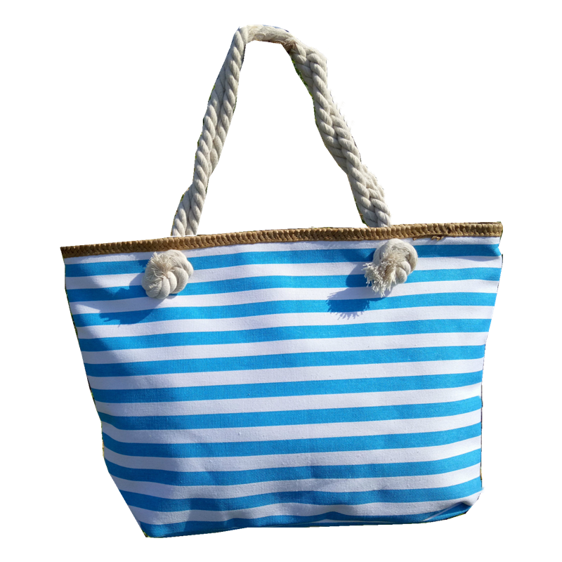 Ladies Canvas Stripe Tote Bag