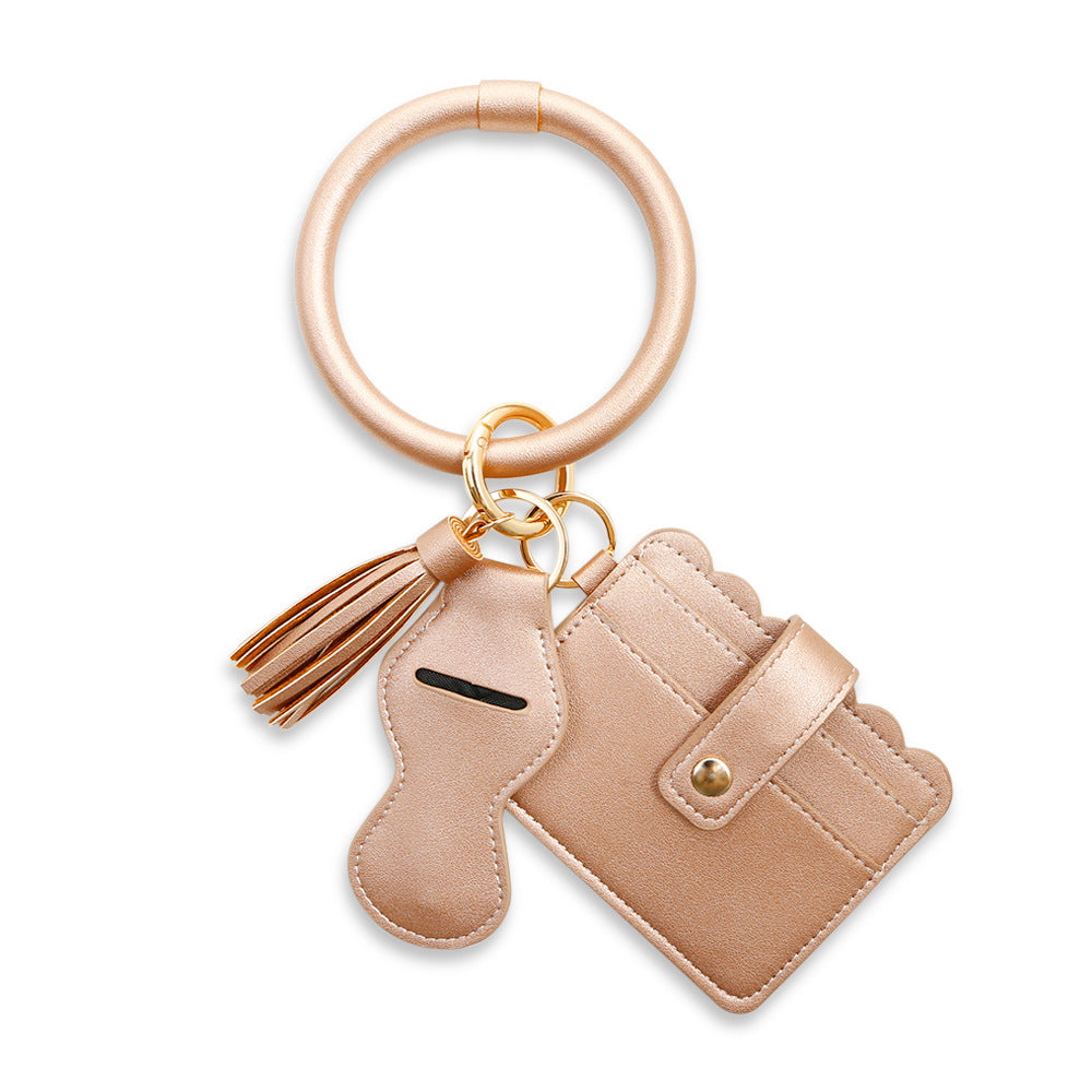 Vegan Leather Fringed Keychain