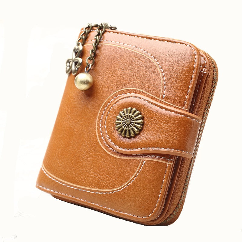 Vintage Buckle Cropped Wallet Clutch Bag