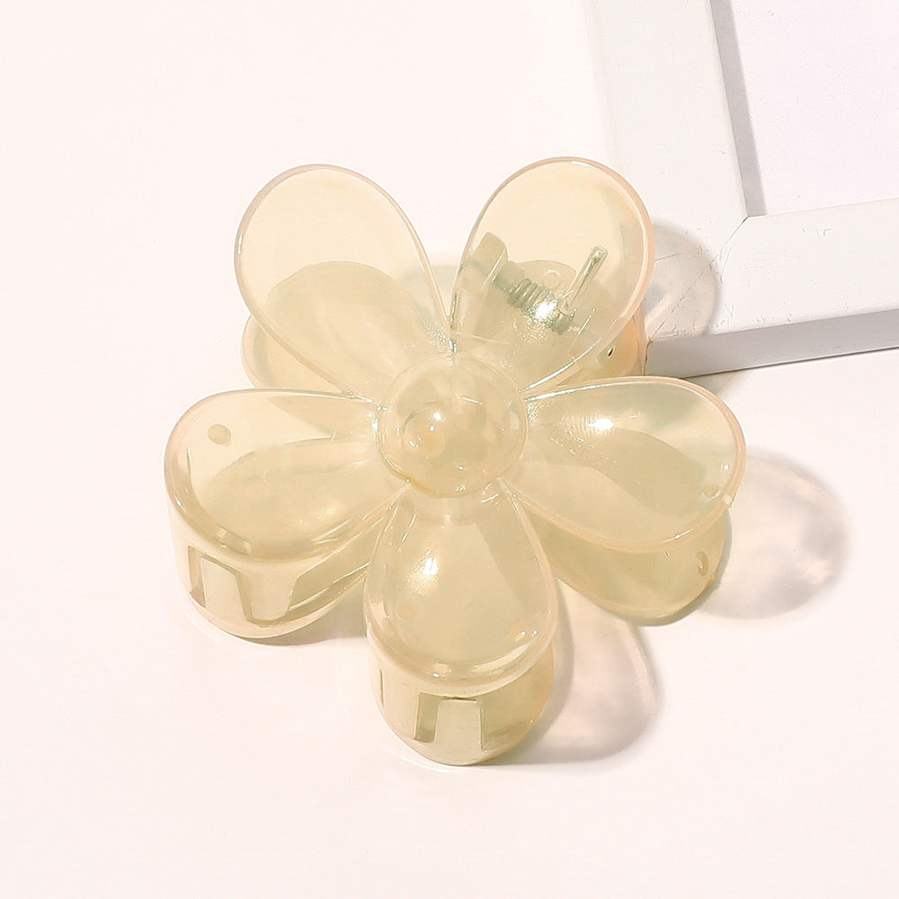 Women Plastic Flower Hair Claw Clip 3 Pieces Set