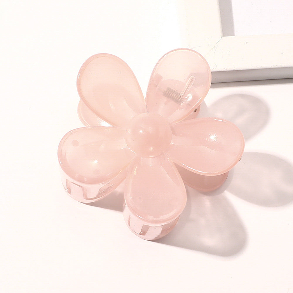 Women Plastic Flower Hair Claw Clip 3 Pieces Set