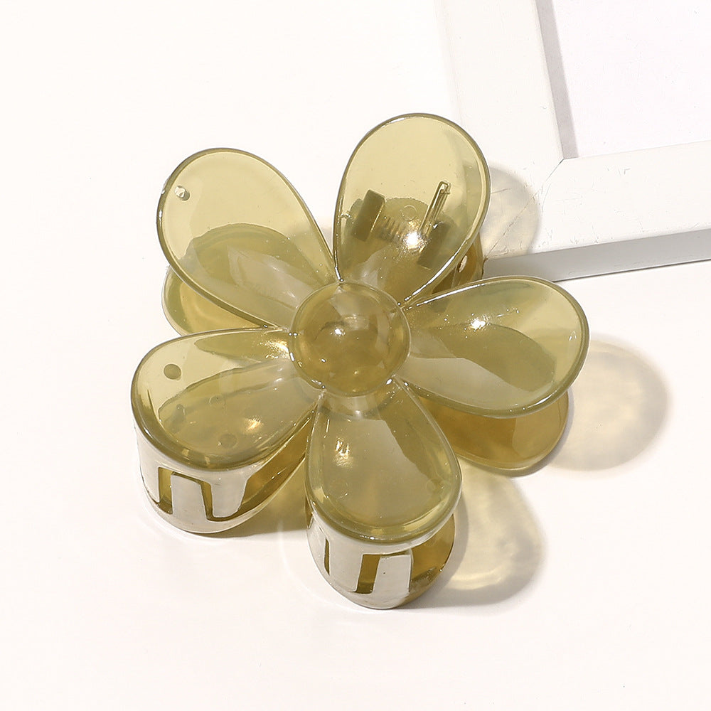 Women Plastic Flower Hair Claw Clip 3 Pieces Set