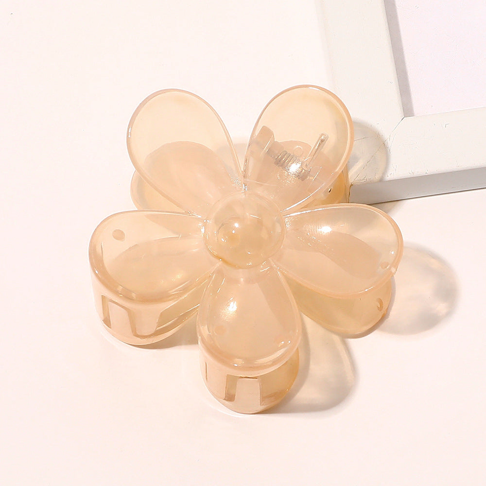 Women Plastic Flower Hair Claw Clip 3 Pieces Set