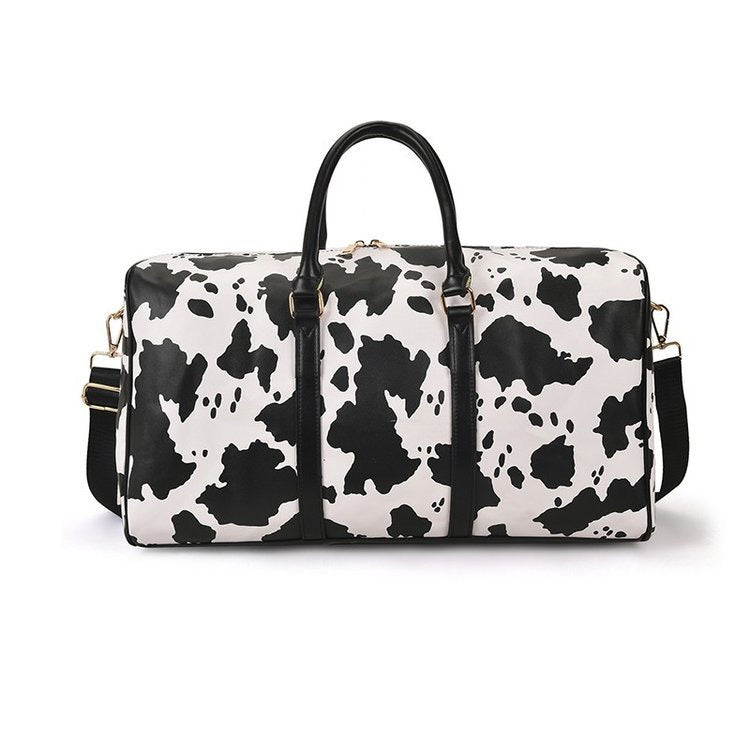 Vegan Leather Leopard Overnight Bag