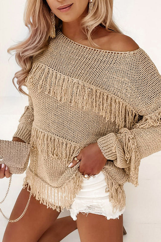 Boho Tasseled Knitted Sweater