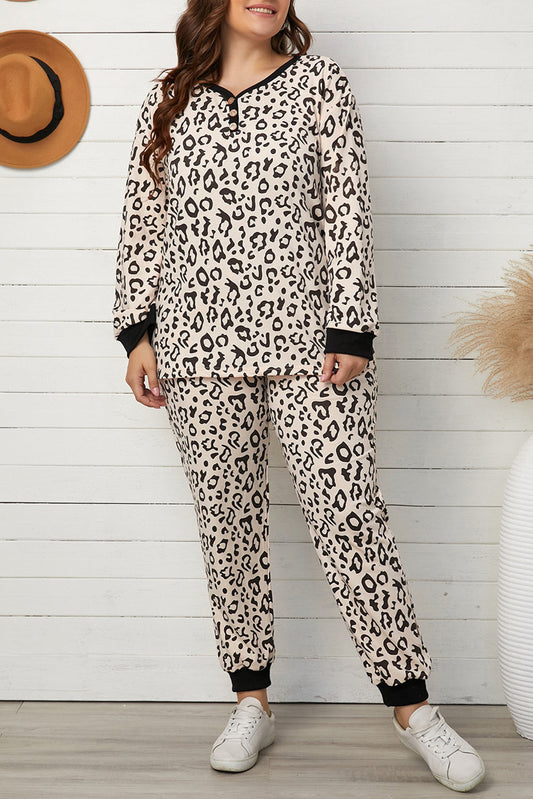 Leopard Plus Size Lounge Set