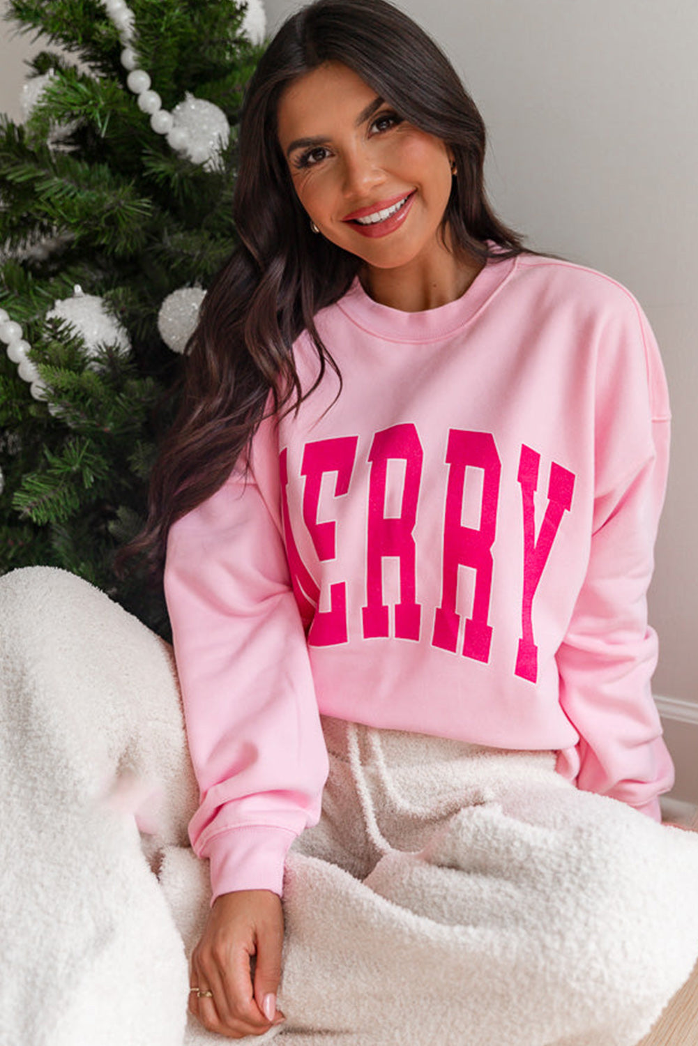 Pink MERRY Loose Fit Sweatshirt