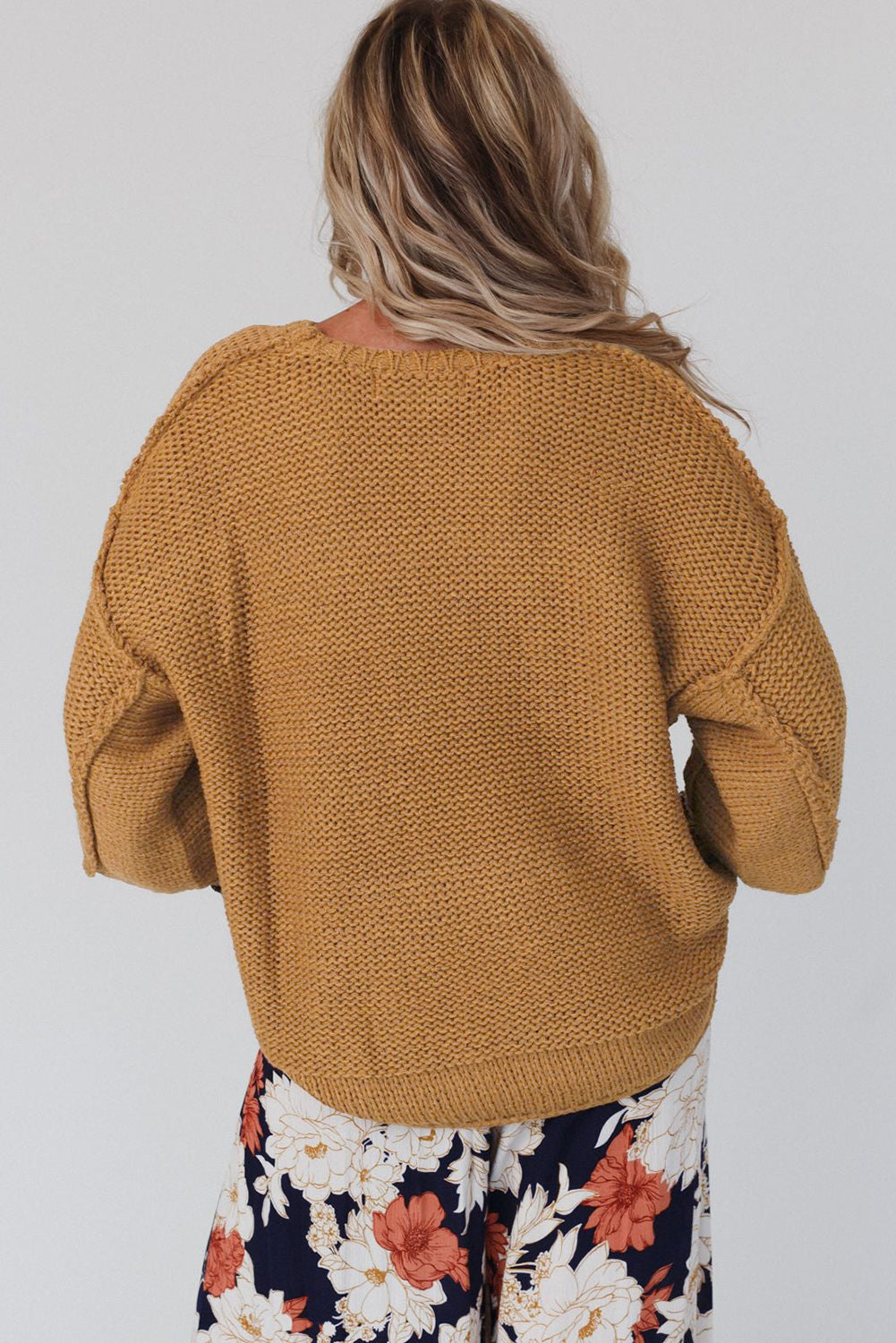 Textured Knit Loose Sweater