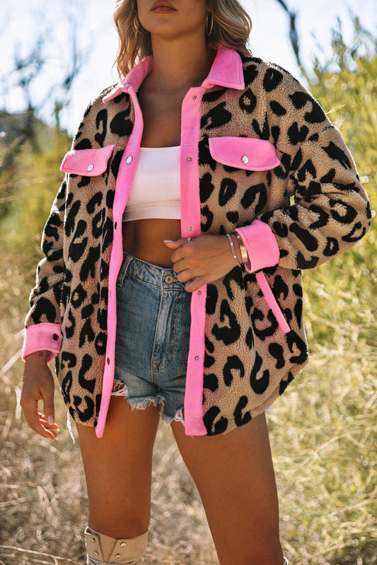 Adult Leopard Print Plush Coat