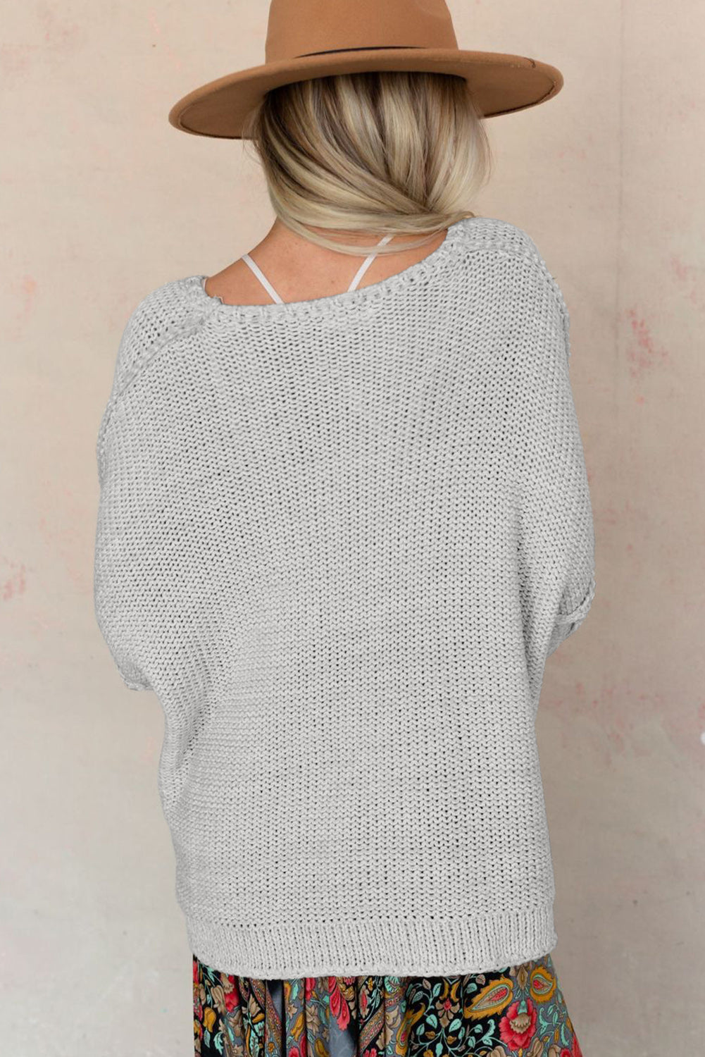 Textured Knit Loose Sweater