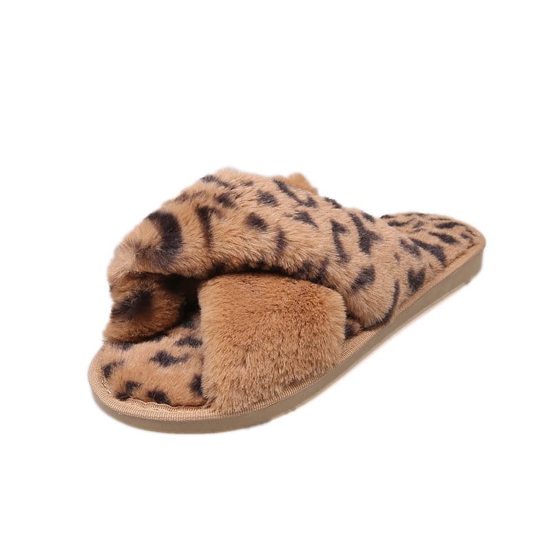 Fluffy Leopard Slippers - KOC