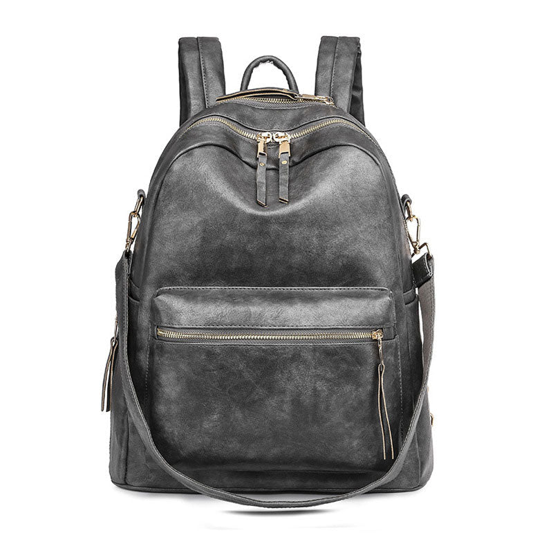 Convertible Vintage Leather Large Backpack